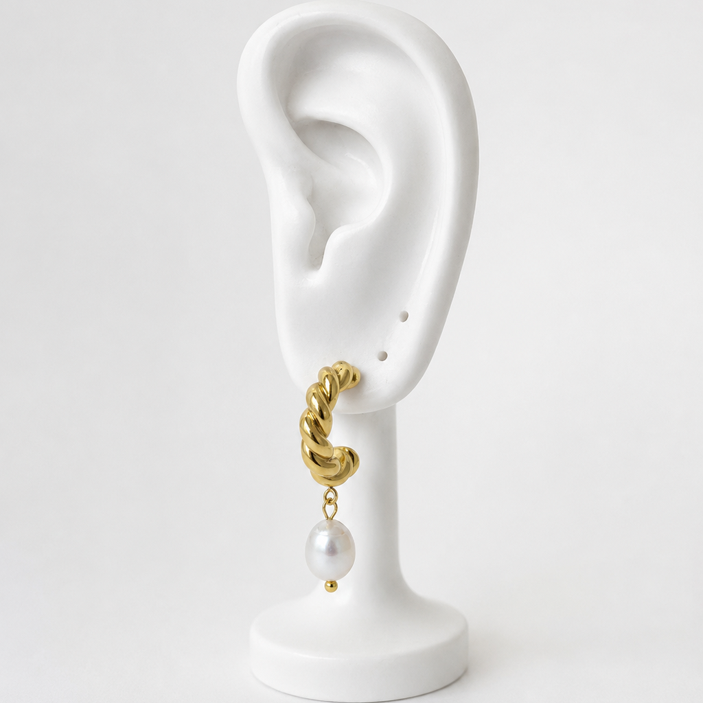 Pearl Twist Drop Earrings