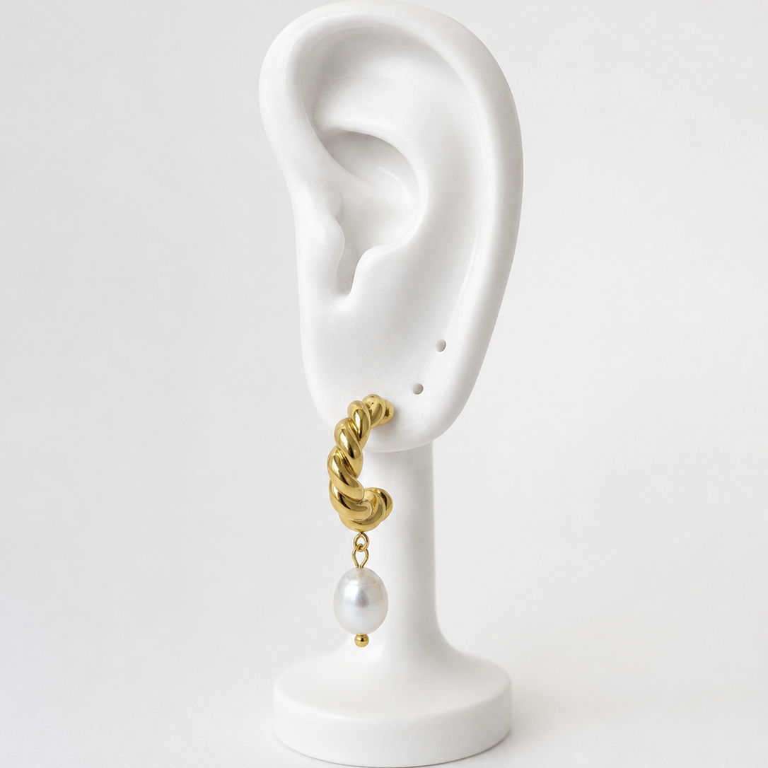 Pearl Twist Drop Earrings