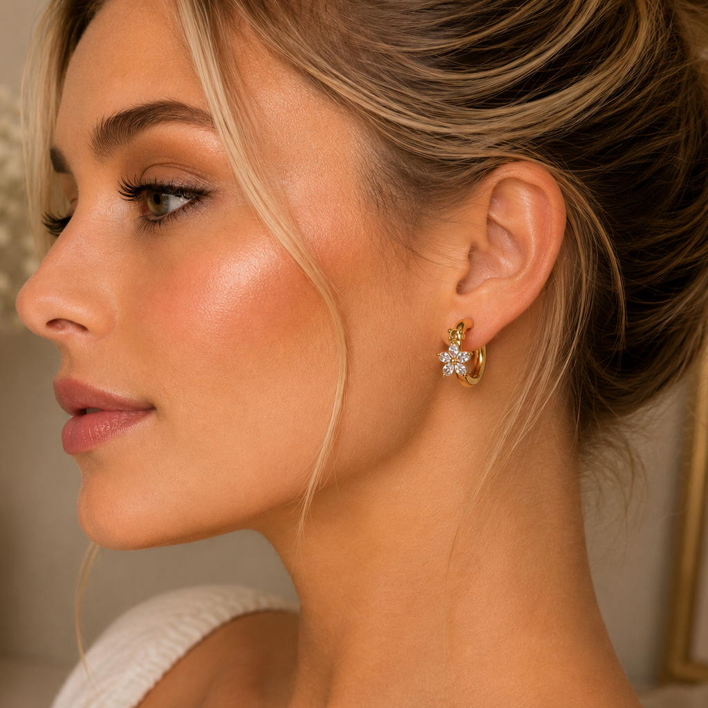 Crystal Blossom hoops
