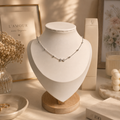 Silver Bow Spark Necklace