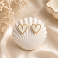 Pearl Glow Heart Stud Earrings