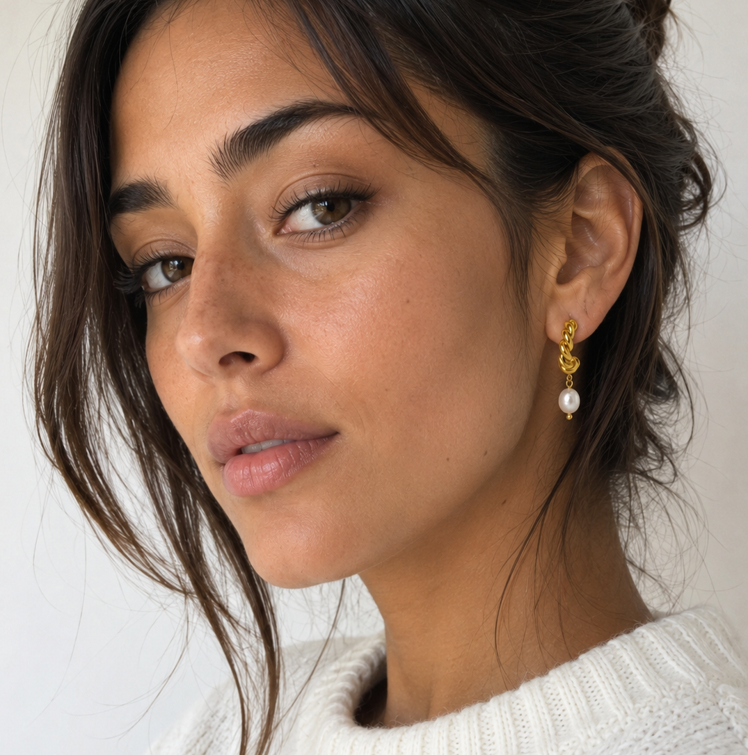 Pearl Twist Drop Earrings