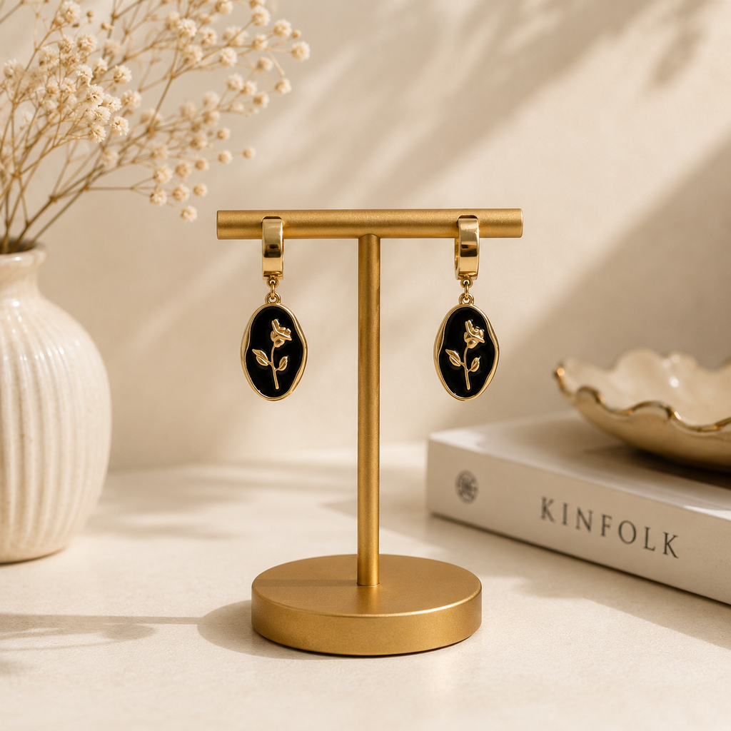 Floral Noir Earrings