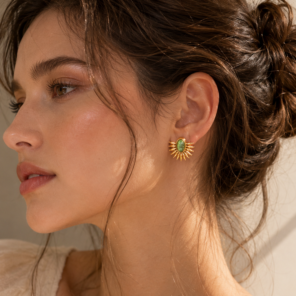 Green Aurora Studs