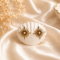 Golden Starburst Pearl Earrings