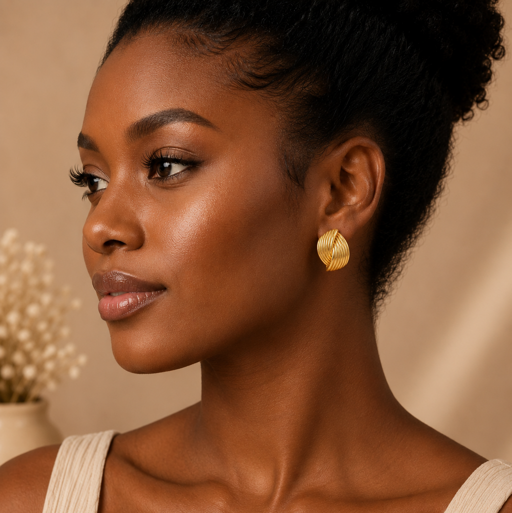 Golden Knot Statement Studs