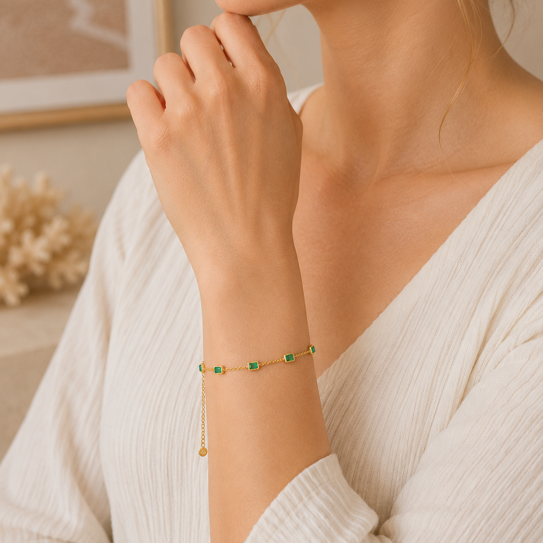 Emerald Chain Bracelet