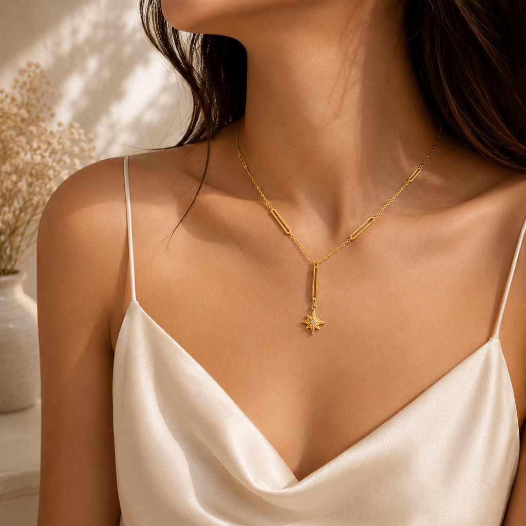 Celestial Star Drop Necklace