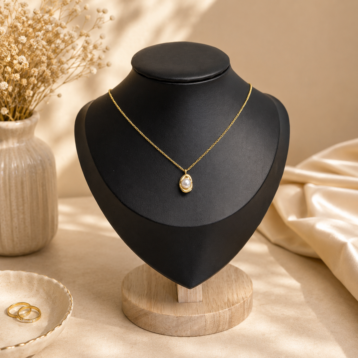 Golden Pearl Glow Necklace