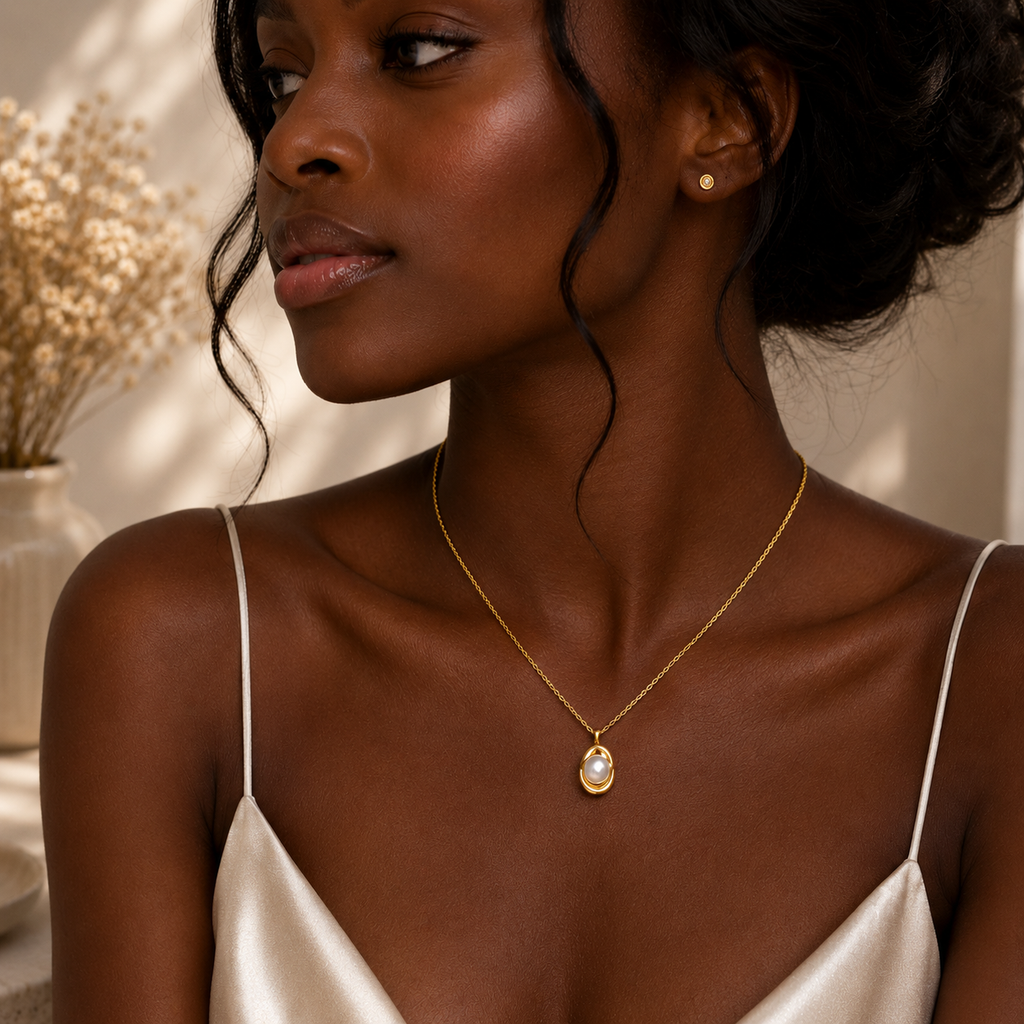 Golden Pearl Glow Necklace