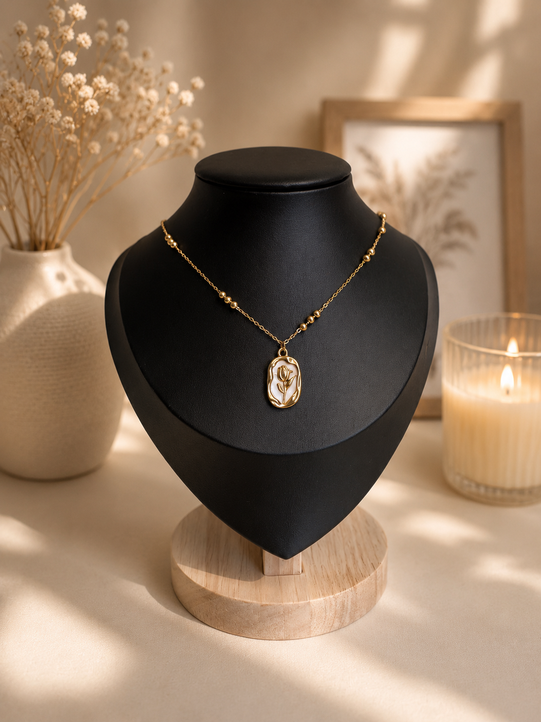 Golden Bloom Pendant Necklace