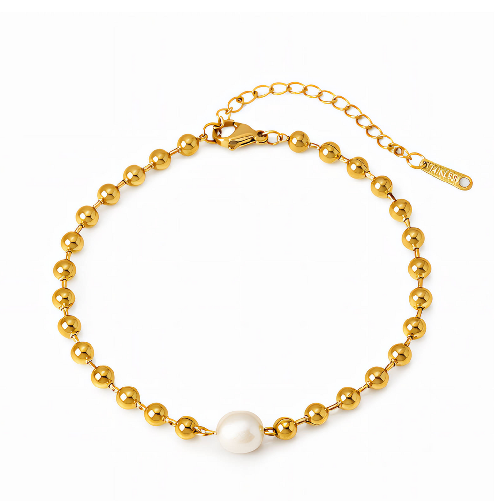 Golden Pearl Bead Bracelet