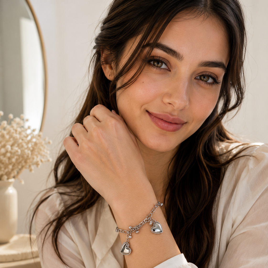 Heart Charm Layered Bracelet