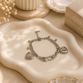 Heart Charm Layered Bracelet