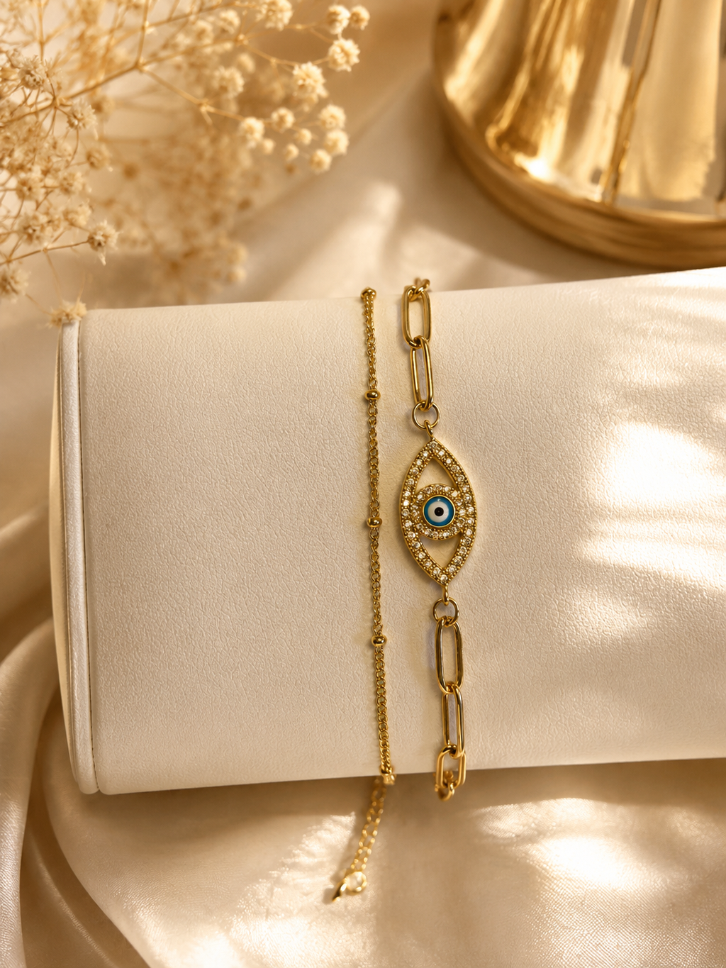 Evil Eye Layered Bracelet Set