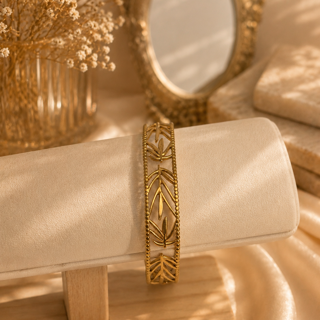 Golden Leaf Cuff Bracelet
