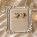 Amour Pearl Heart Studs